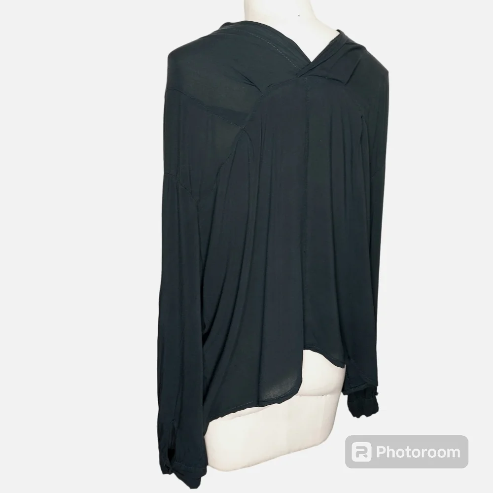 Black Brandy Melville Long Sleeve Button Front Blouse Top